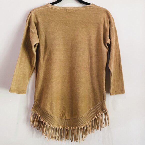 Toad&Co Women's Tan Sweater with Fringe - Picture 3 of 8